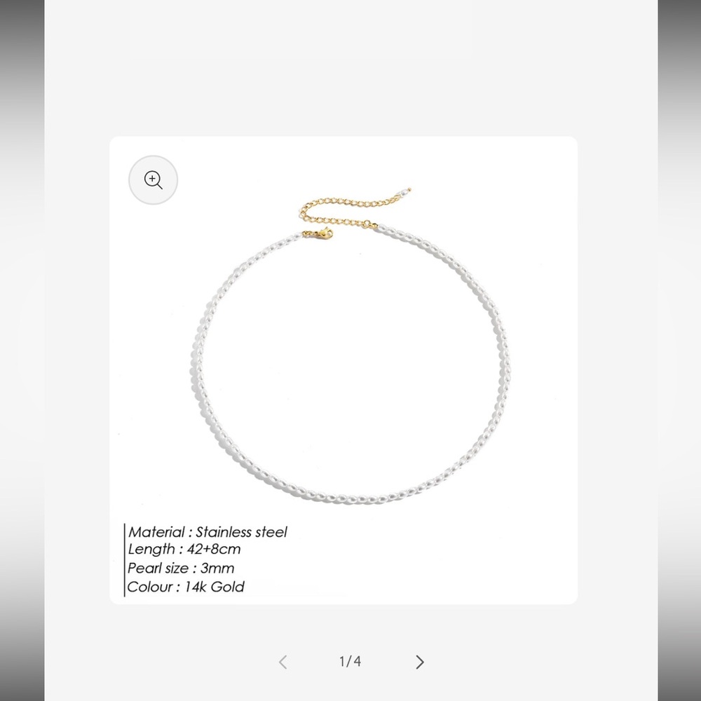 Tiny Oval Pearl Necklace